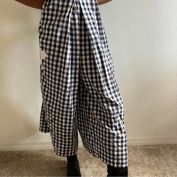 Vintage I.MAGNIN 1960s/1970s Gingham Checkered Wide Leg Jumpsuit - Picture 7 of 10